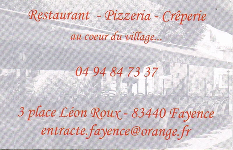 Restaurant L'entracte, Fayence